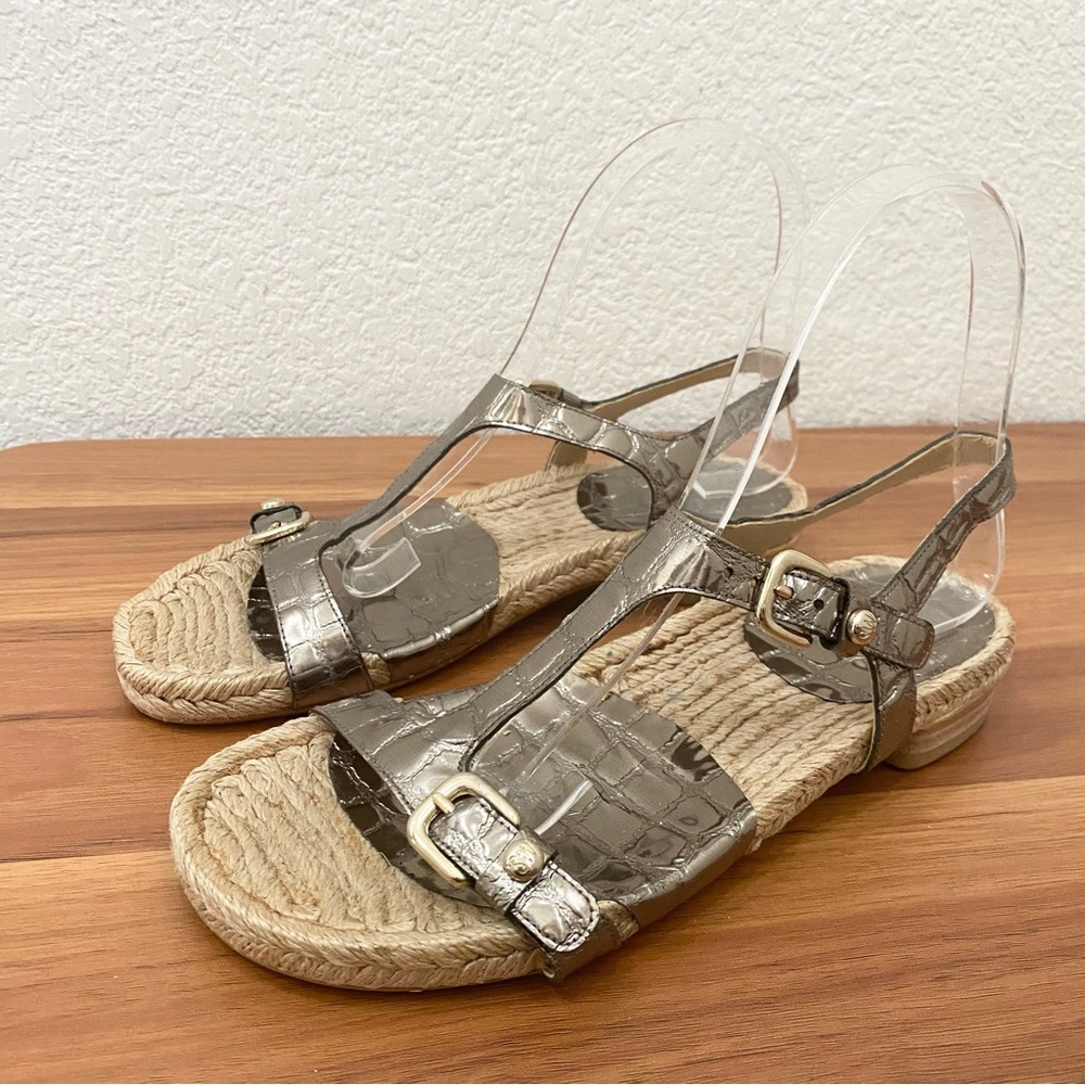 STUART WEITZMAN Metallic Bronze Espadrille Sandals Size 6.5